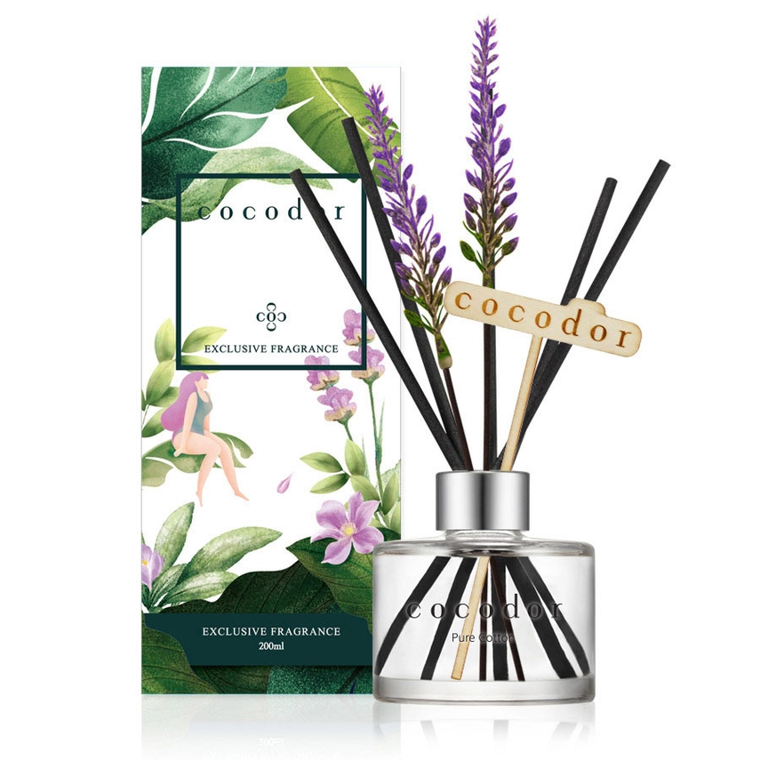 Cocodor Diffusore alla Lavanda 120ml (4.0oz) Profumo di Cotone Puro