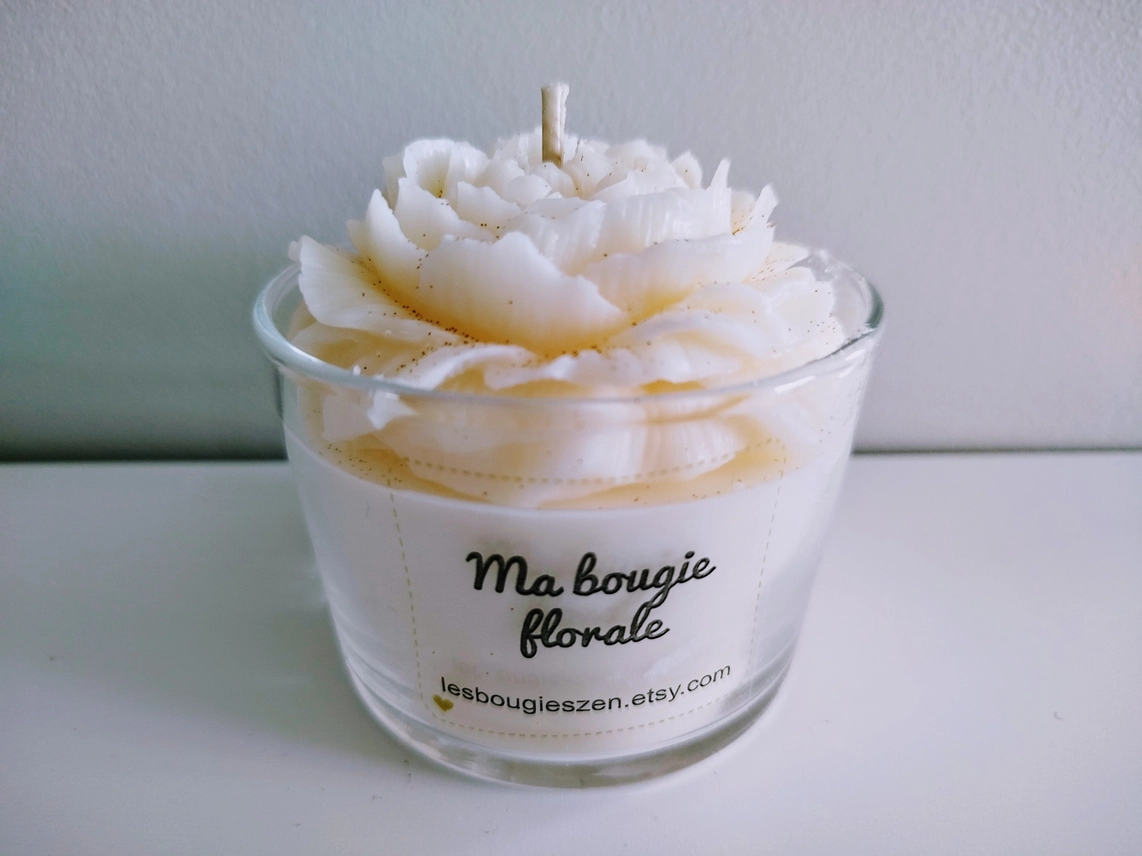 Candela profumata floreale, candela profumata fiore di cotone GM