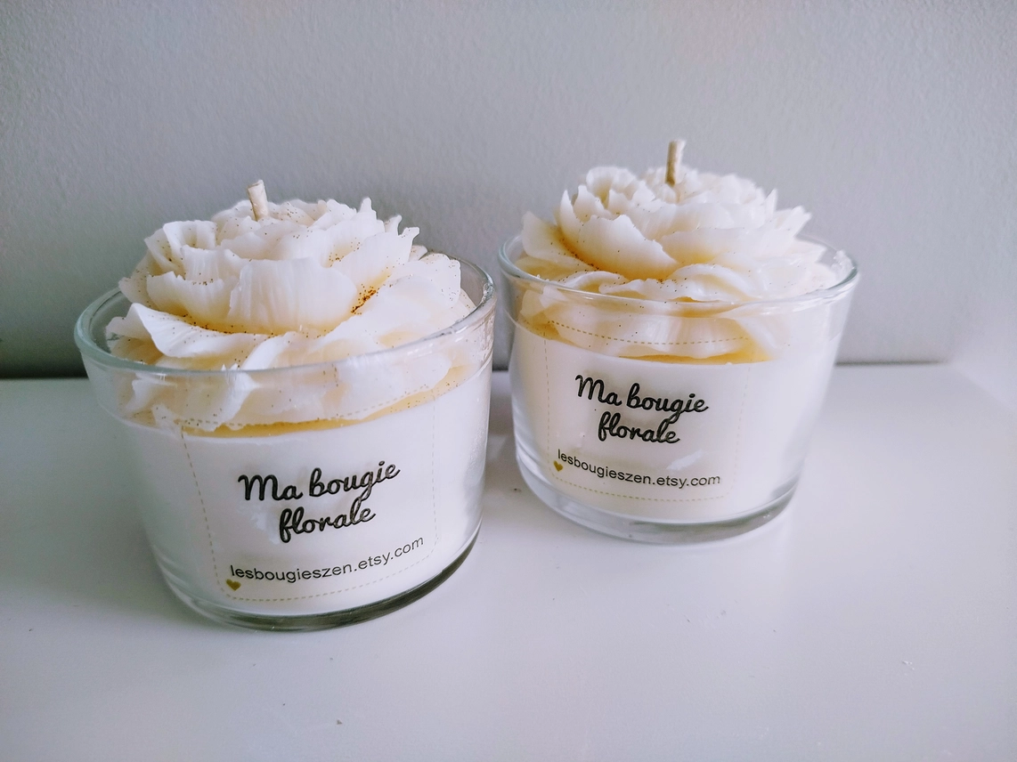 Candela profumata floreale, candela profumata fiore di cotone GM